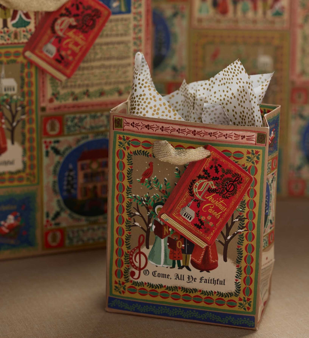 Christmas Carols Wine Gift Bag