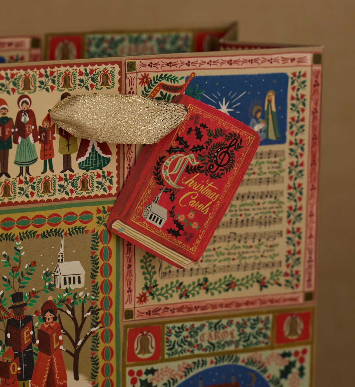 Christmas Carols Wine Gift Bag