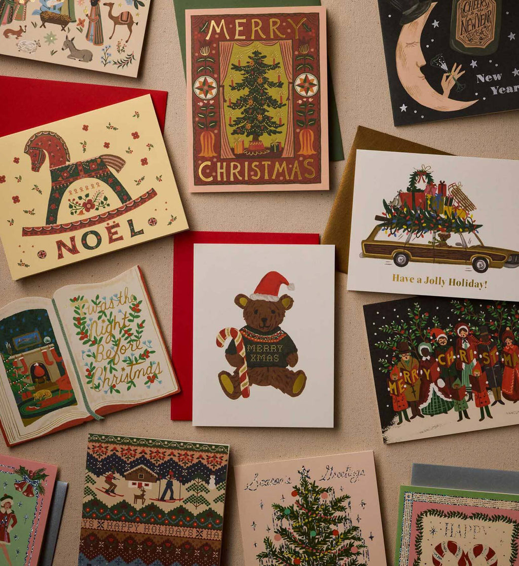 Jolly Holiday Wagon Holiday Card - Single Card