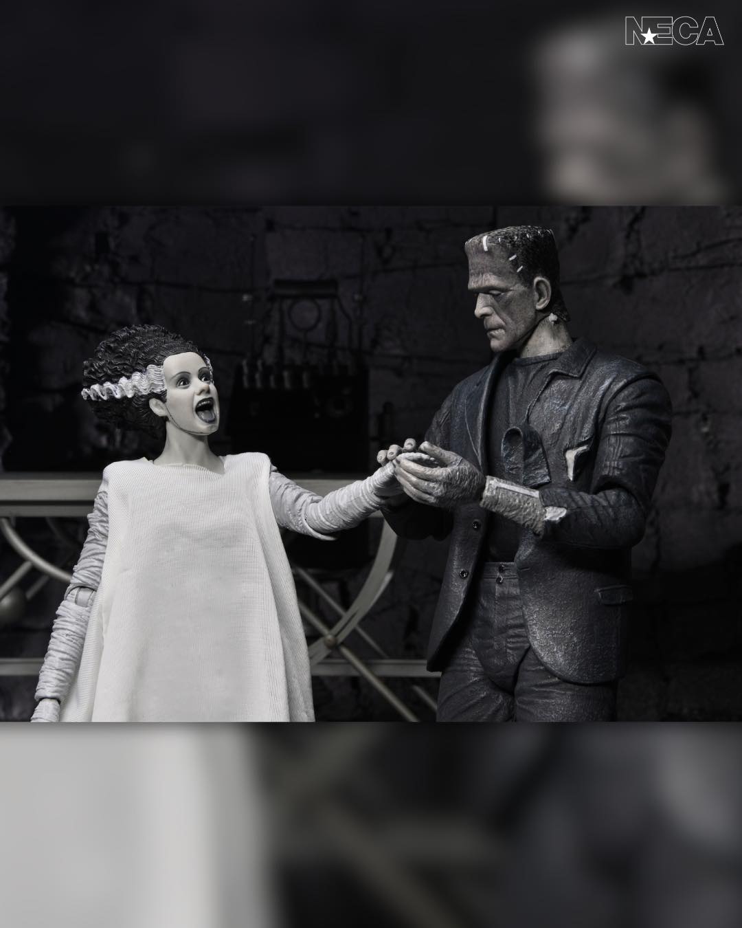 NECA Universal Monsters Bride Of Frankenstein 90th Anniversary The Monster & His Mate 2-Pack (Black & White)