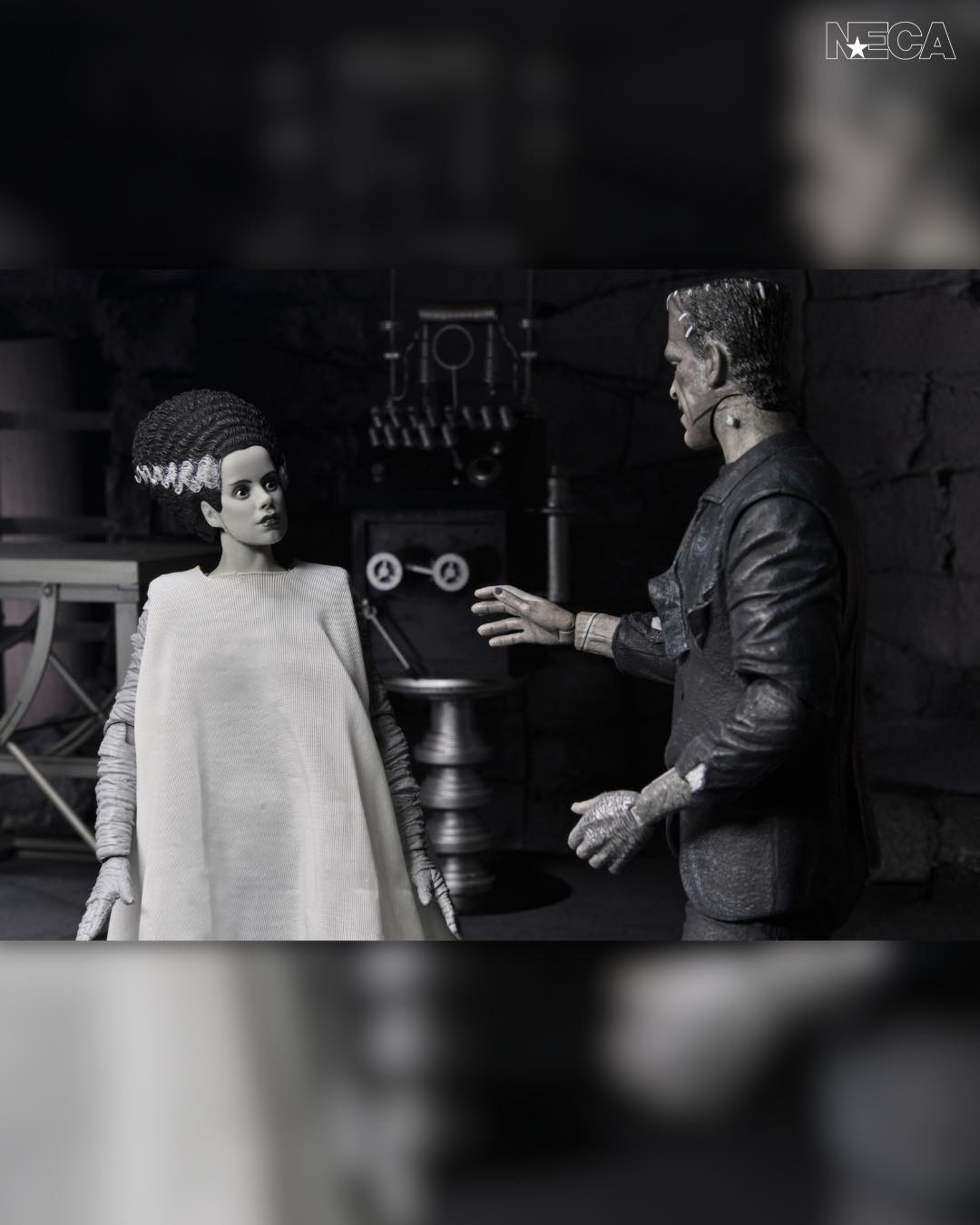 NECA Universal Monsters Bride Of Frankenstein 90th Anniversary The Monster & His Mate 2-Pack (Black & White)