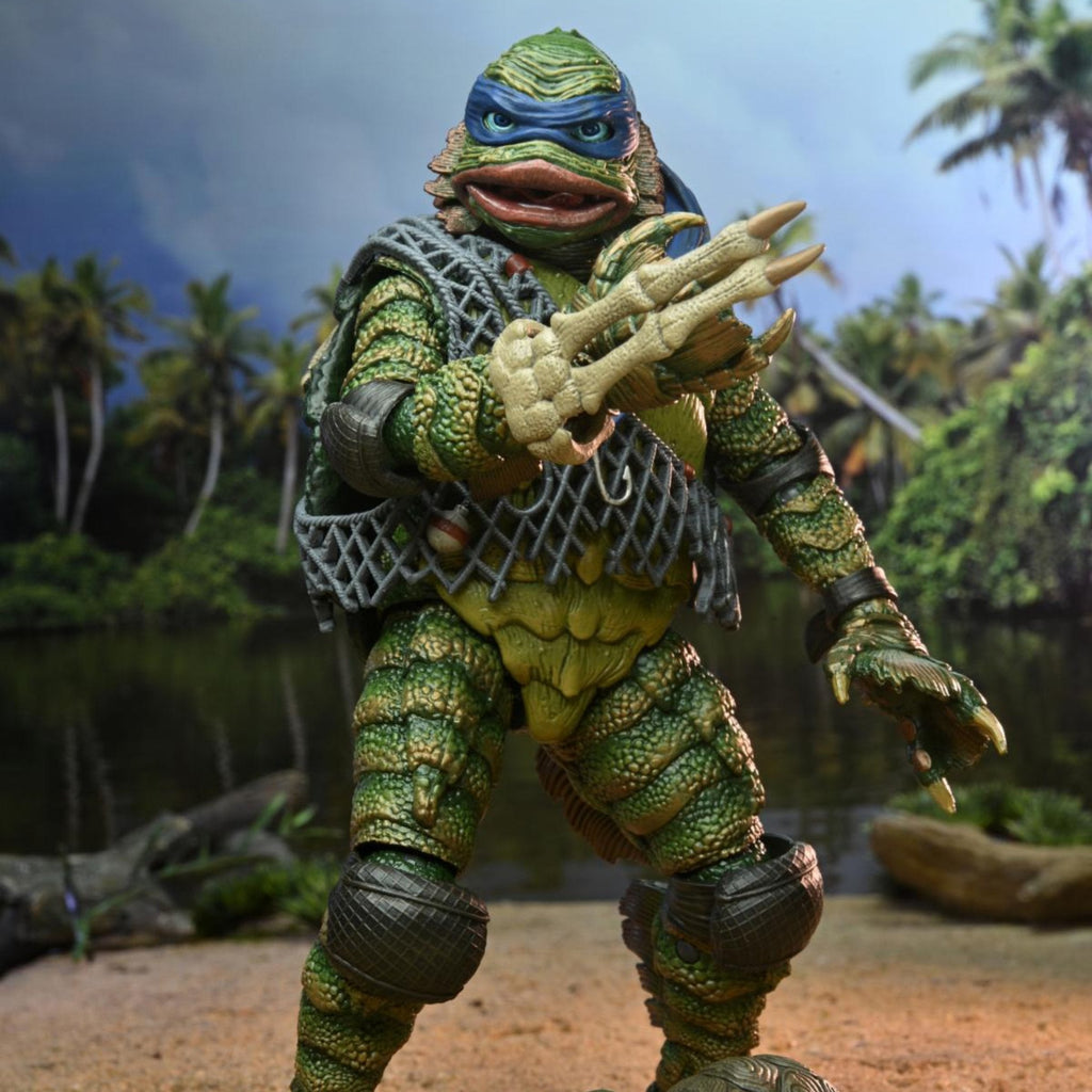 NECA Universal Monsters Teenage Mutant Ninja Turtles Leonardo as the Creature from the Black Lagoon