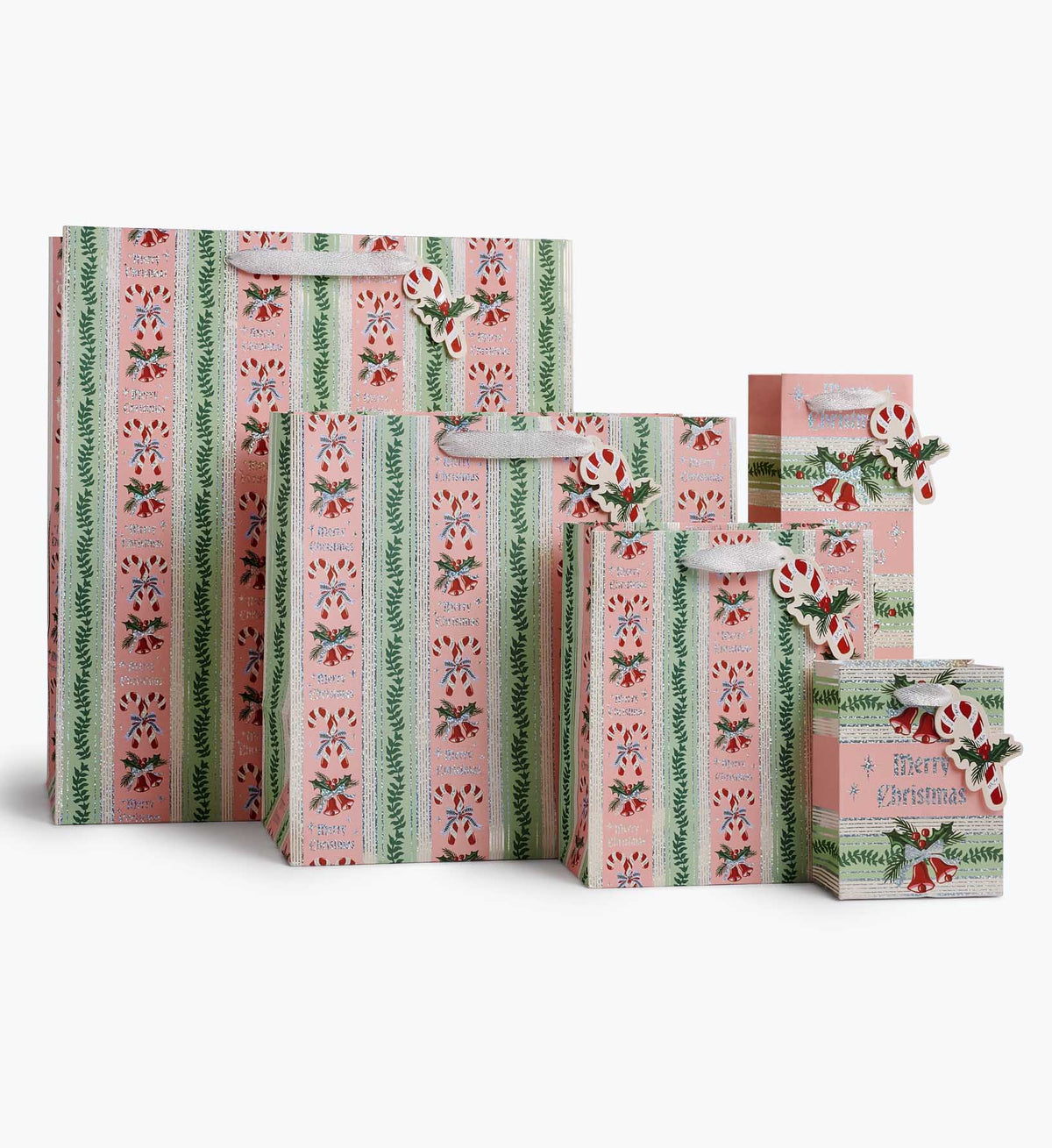 Candy Cane Stripe Wine Gift Bag
