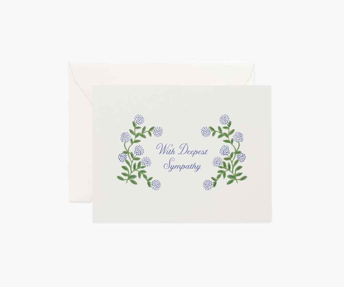 Hydrangea Sympathy Card - Single Card