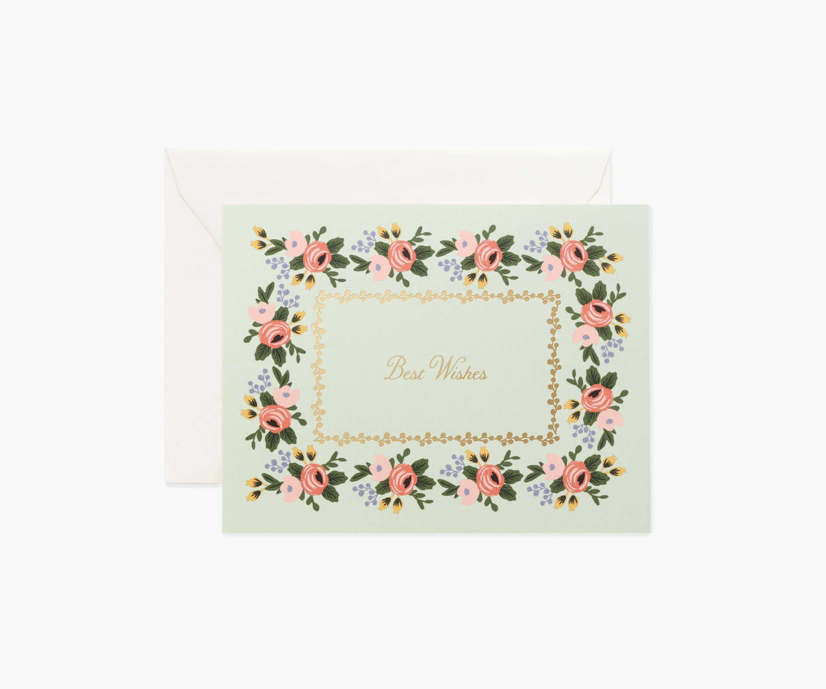 Rosa Best Wishes Wedding Card - Single Card