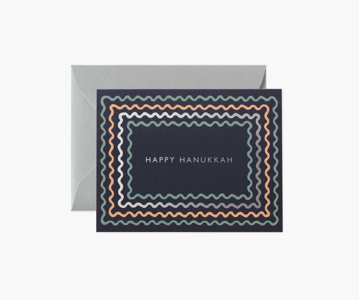 Hanukkah Ribbon Hanukkah Card - Single Card