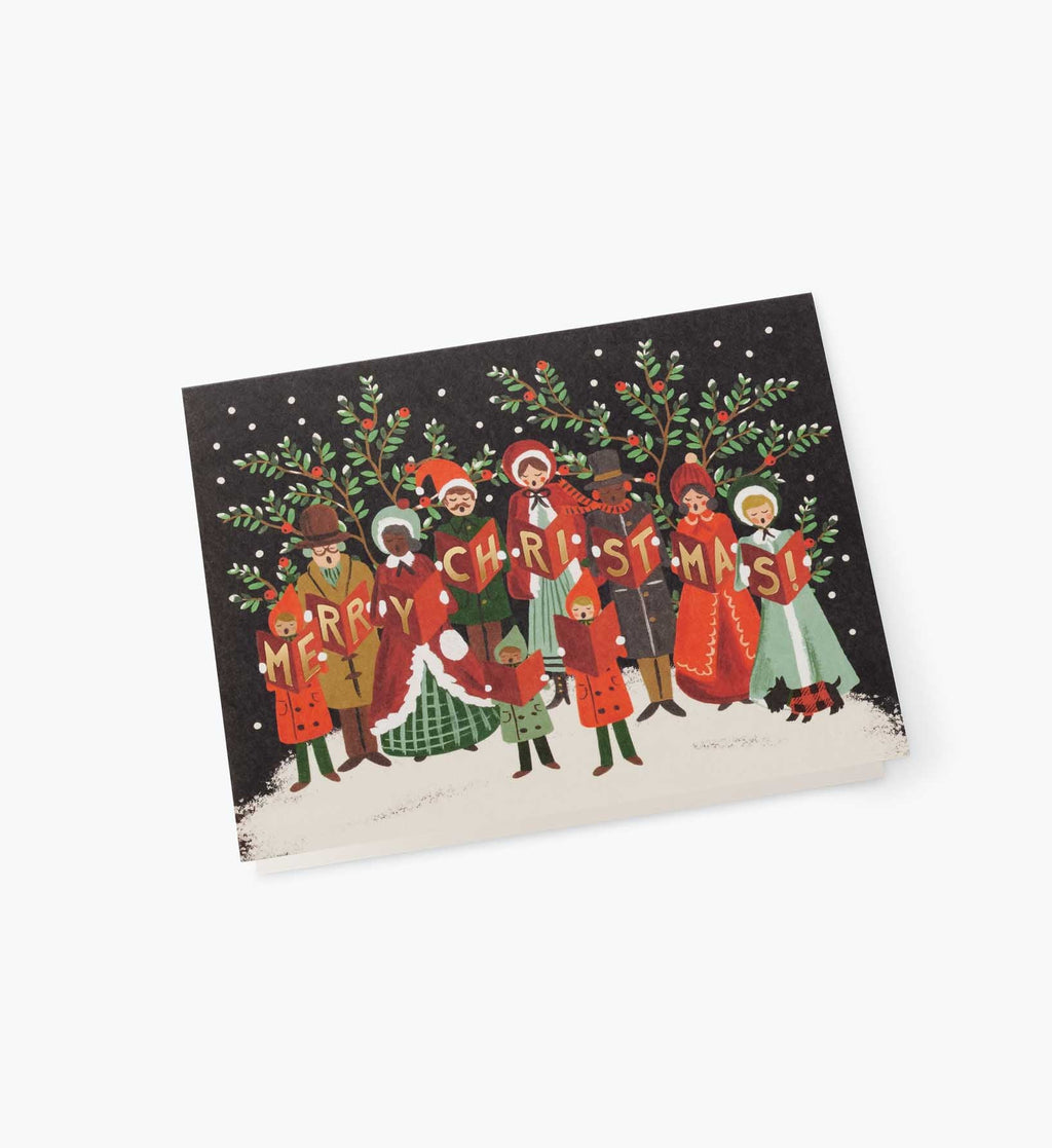 Christmas Carolers Holiday Card - Single Card