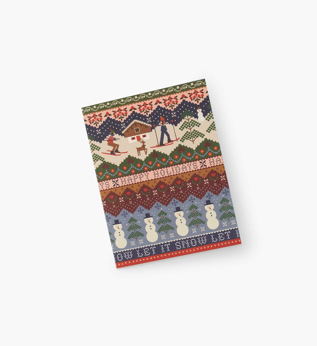 Ski Chalet Holiday Card - Single Card