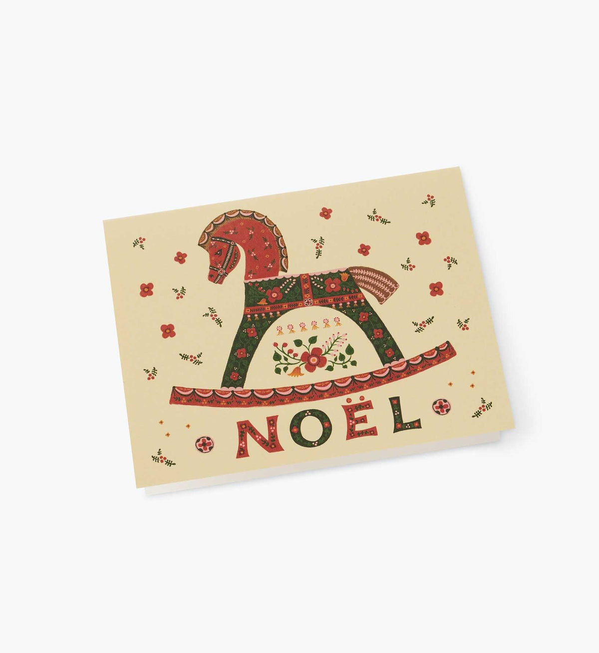 Noel Rocking Horse Holiday Card - Single Card