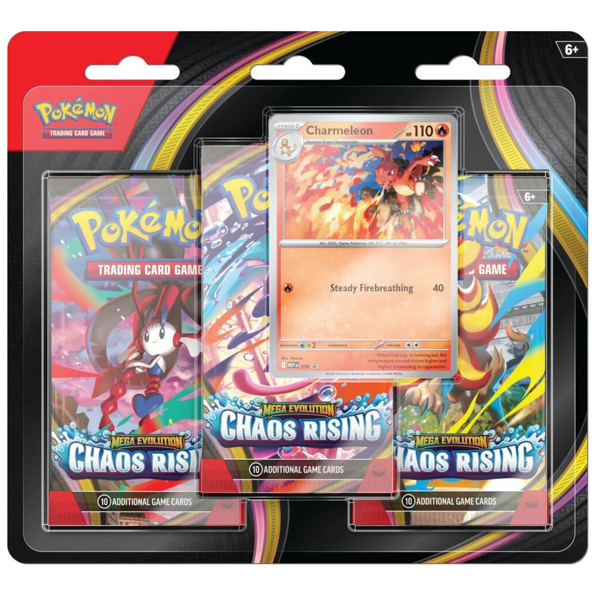 Pokemon Mega Evolutions 4 Chaos Rising 3-Pack Blister (Charmeleon)