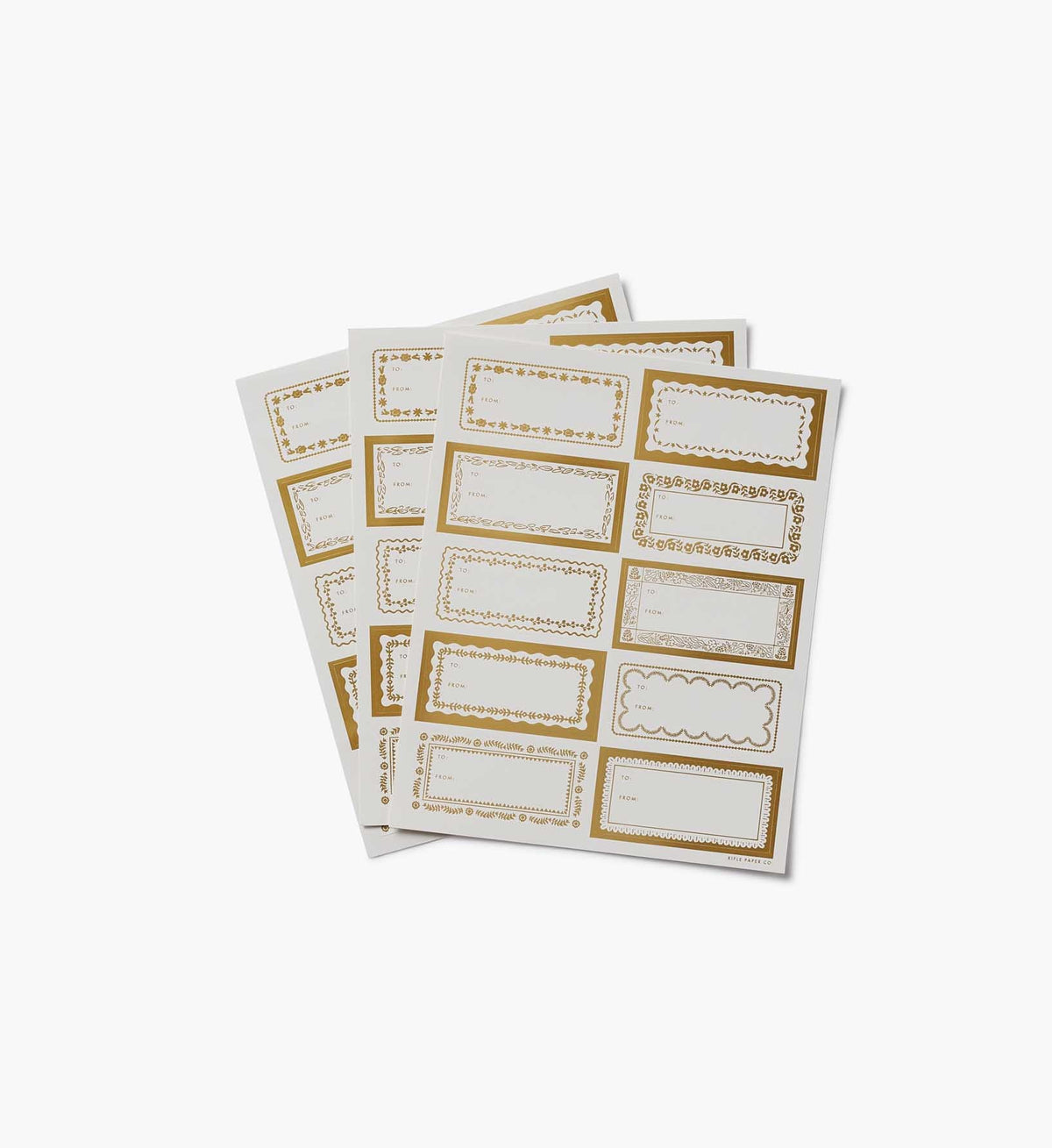 Holiday Gift Stickers - Gold Floral