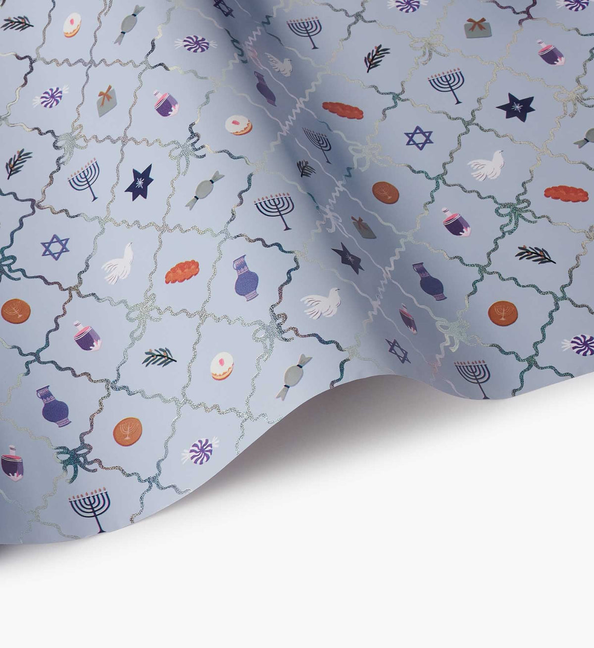 Holiday Wrapping Roll - Hanukkah Argyle