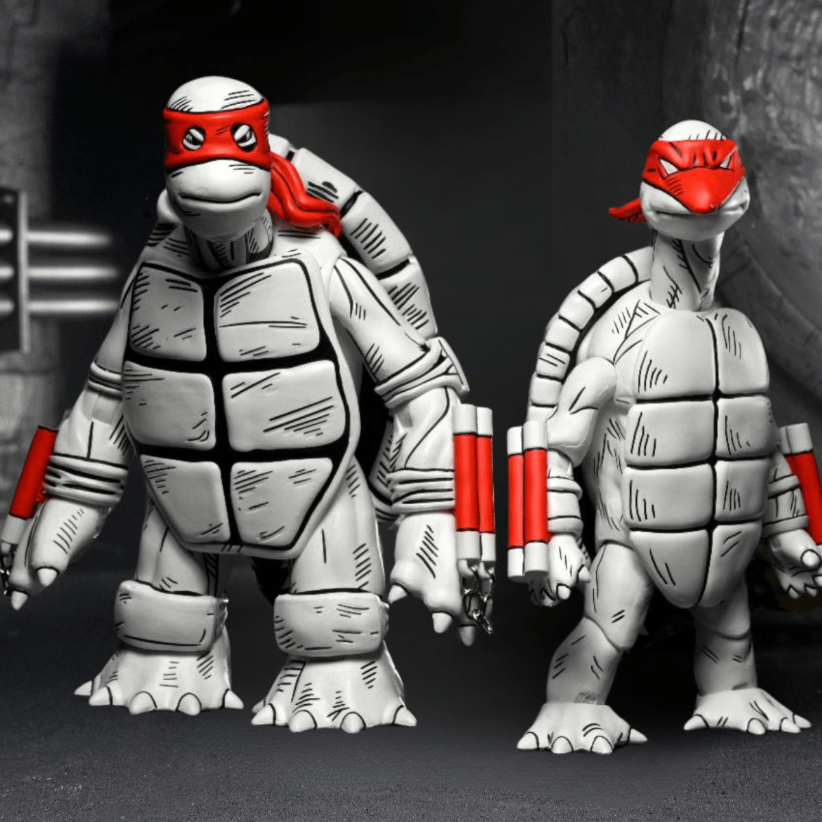NECA Teenage Mutant Ninja Turtles Mirage Black & White First Turtles 2-Pack