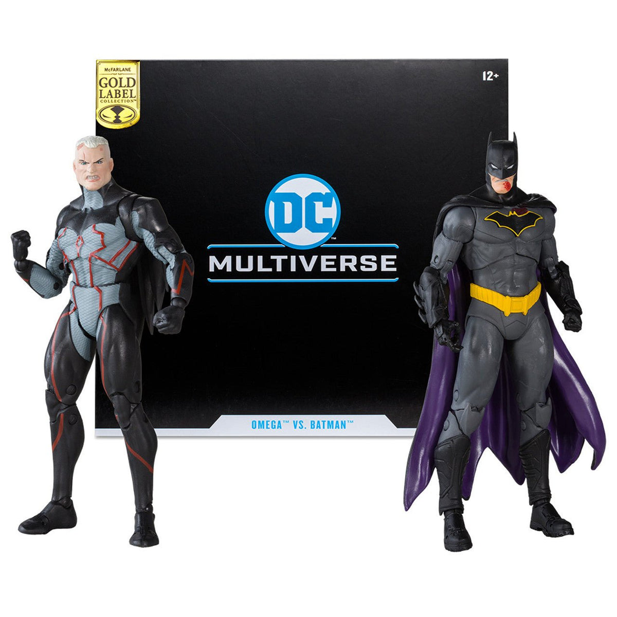 DC Multiverse Exclusive Gold Label Omega (Unmasked) Vs. Batman (Bloody)