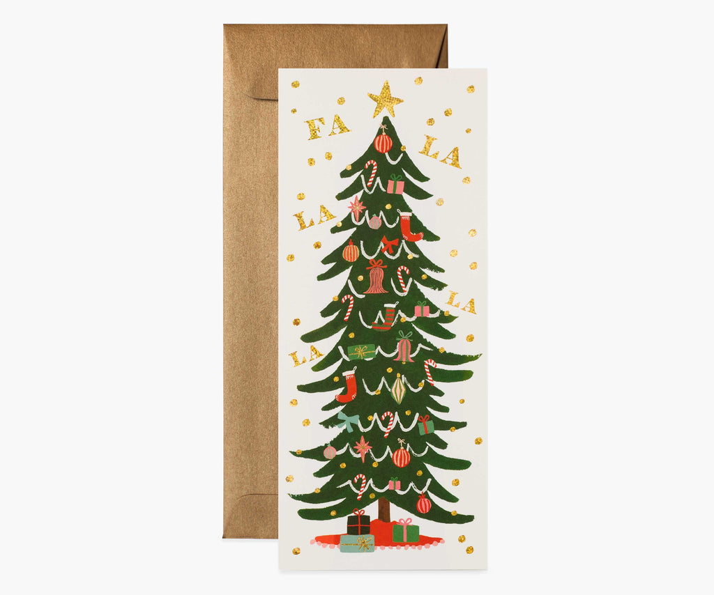 Fa La La Tree Money Holder Holiday Card - Single Card