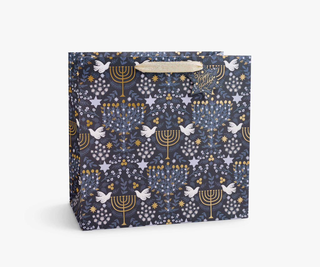 Laurel Menorah Large Gift Bag