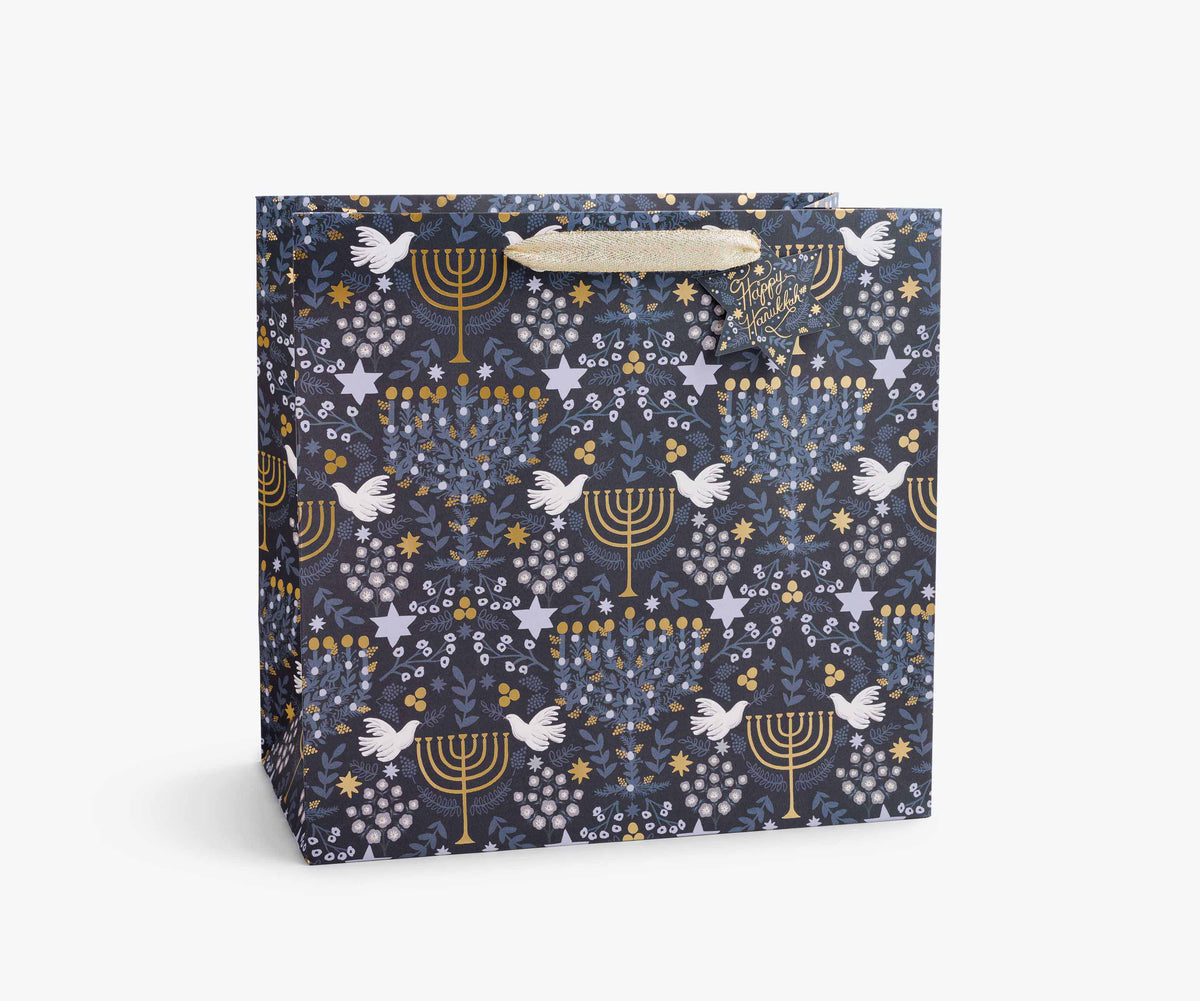 Laurel Menorah Large Gift Bag