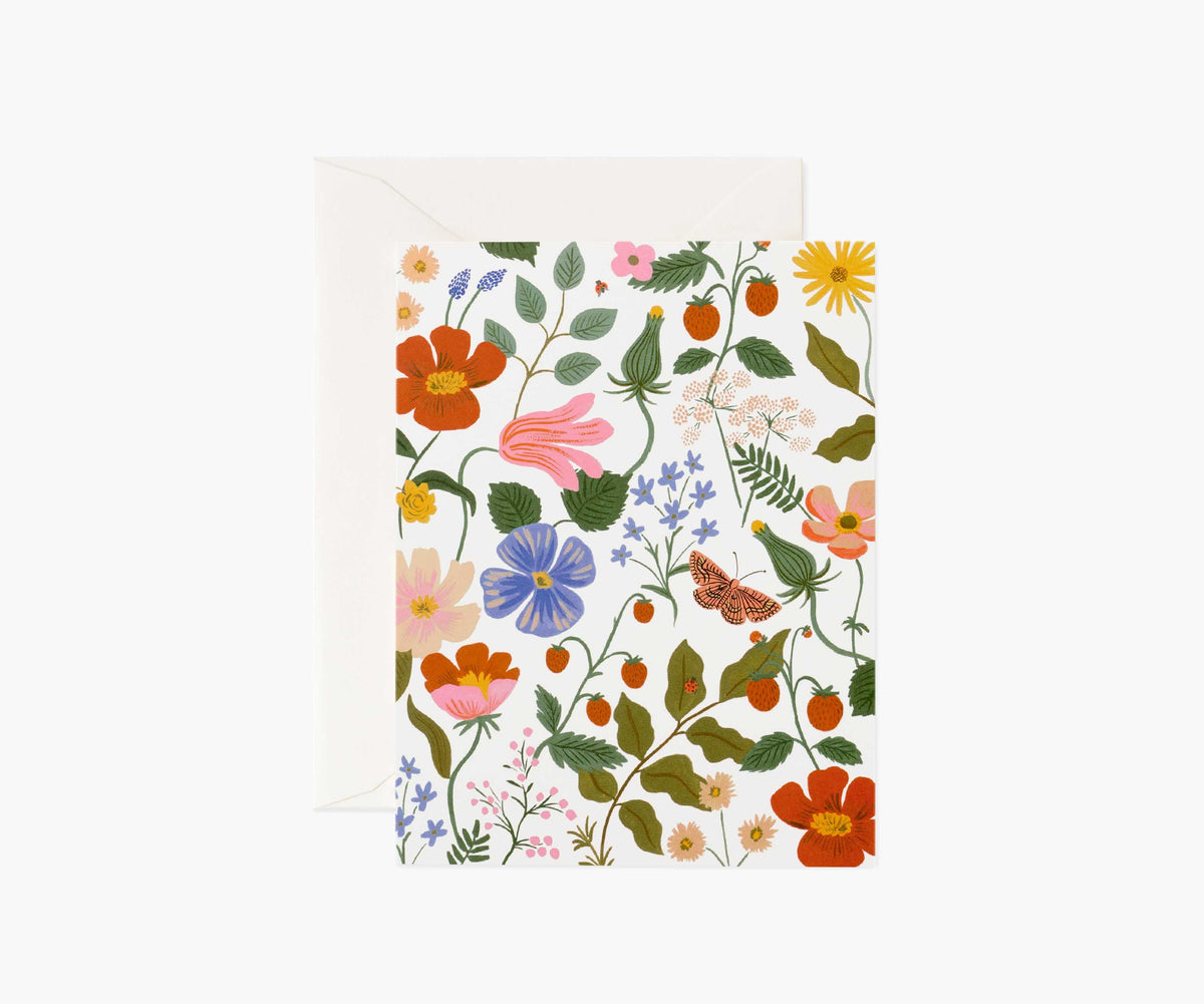Strawberry Fields Cream Everyday Card - Single Card