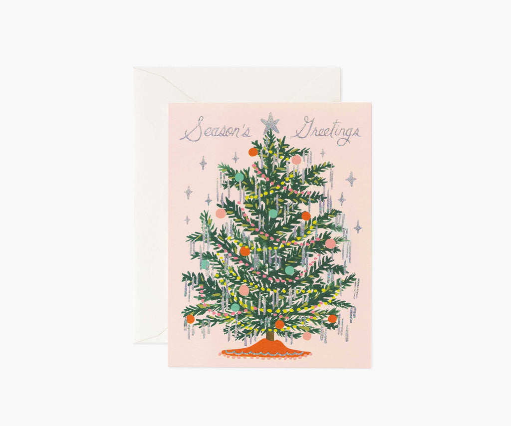 Tinsel Tree Holiday Card - Single Card