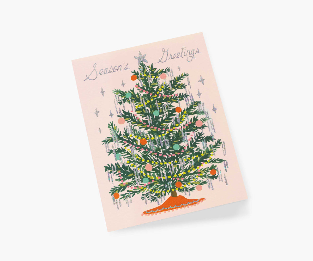 Tinsel Tree Holiday Card - Single Card