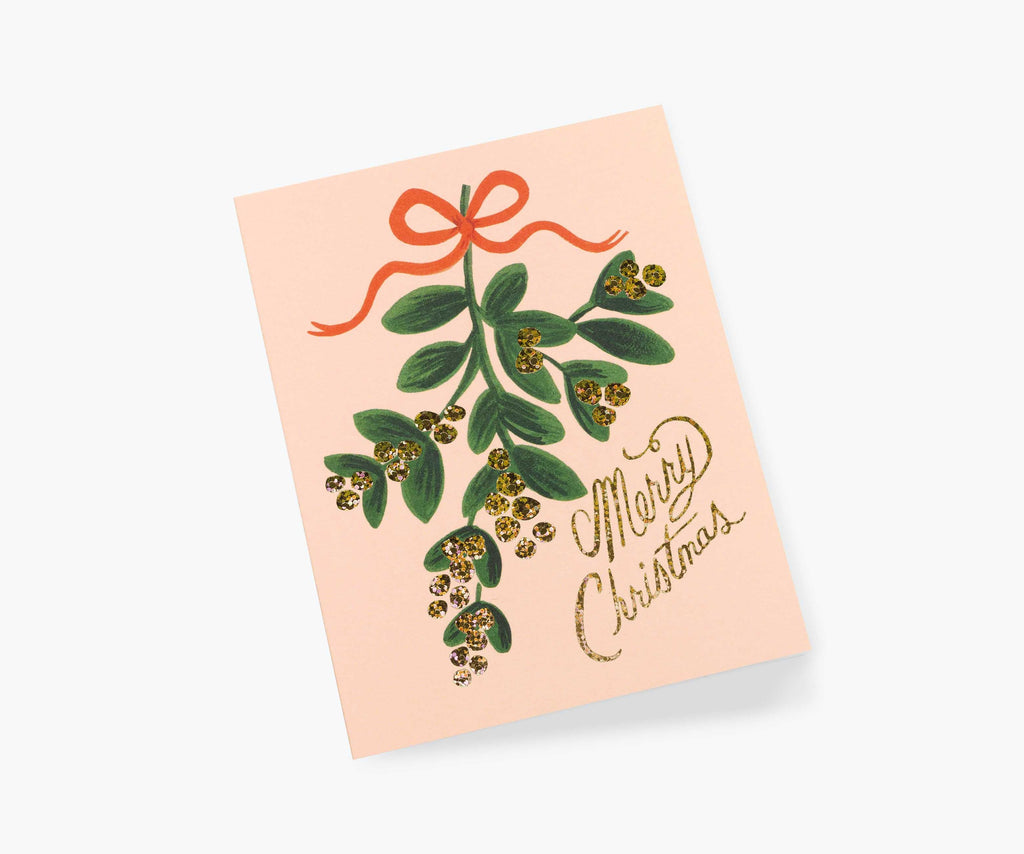 Mistletoe Christmas Holiday Card - Single Card