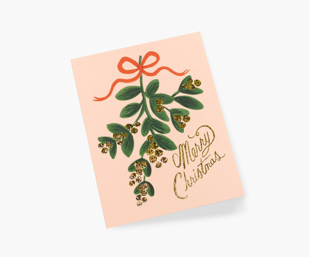 Mistletoe Christmas Holiday Card - Single Card