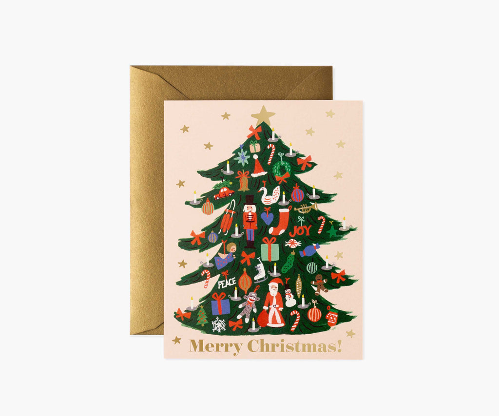 Trimmed Tree Holiday Card - Single Card