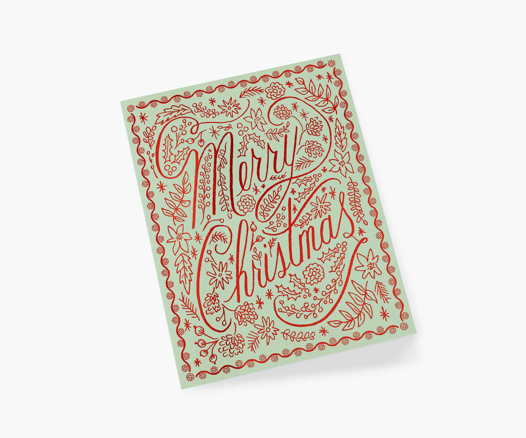 Crimson Christmas Holiday Card - Single Card
