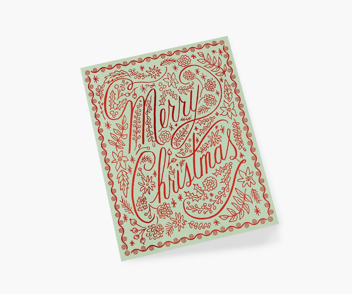 Crimson Christmas Holiday Card - Single Card