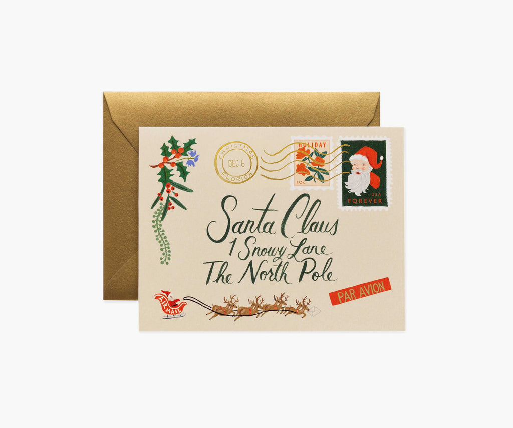 Santa Letter Holiday Card - Single Card