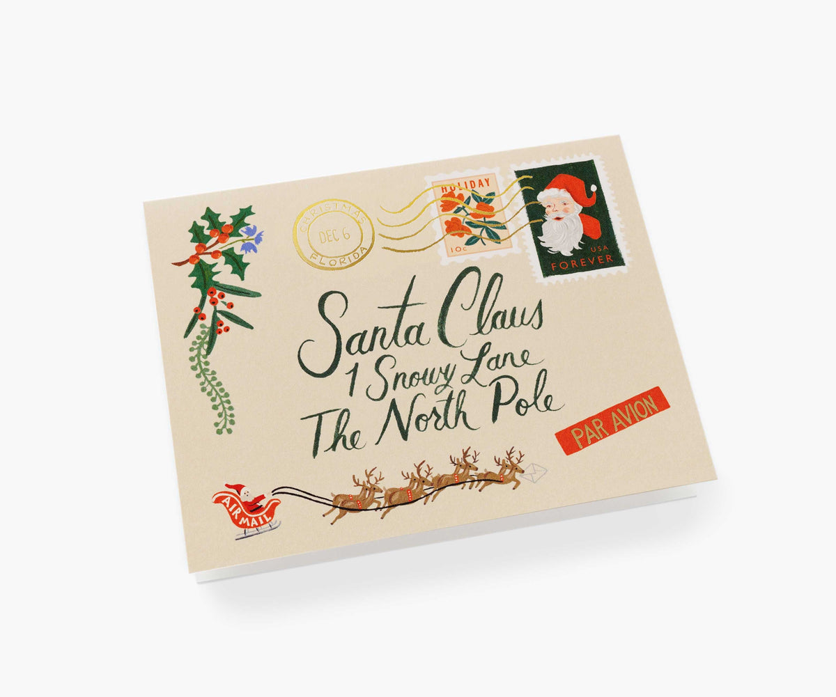 Santa Letter Holiday Card - Single Card