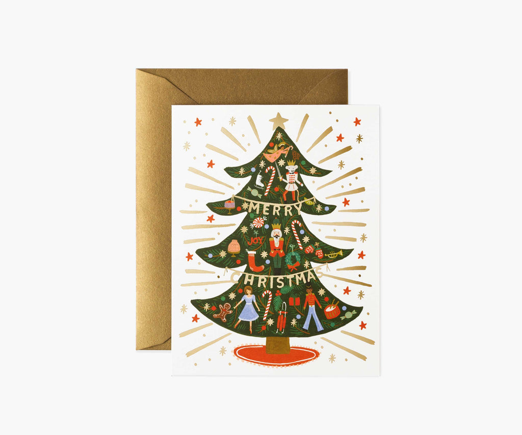 Nutcracker Tree Holiday Card - Single Card
