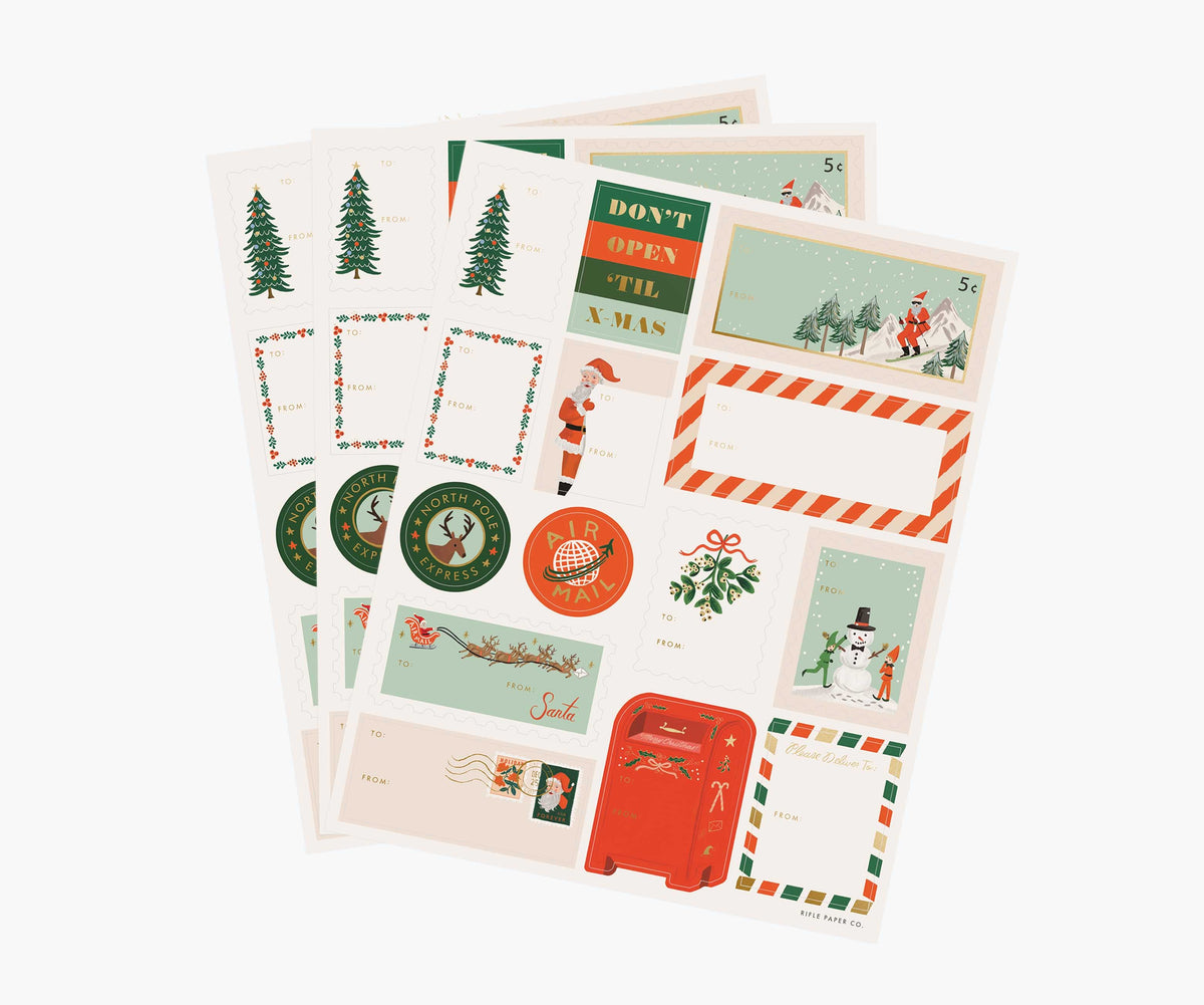 Holiday Gift Stickers - Santa's Workshop