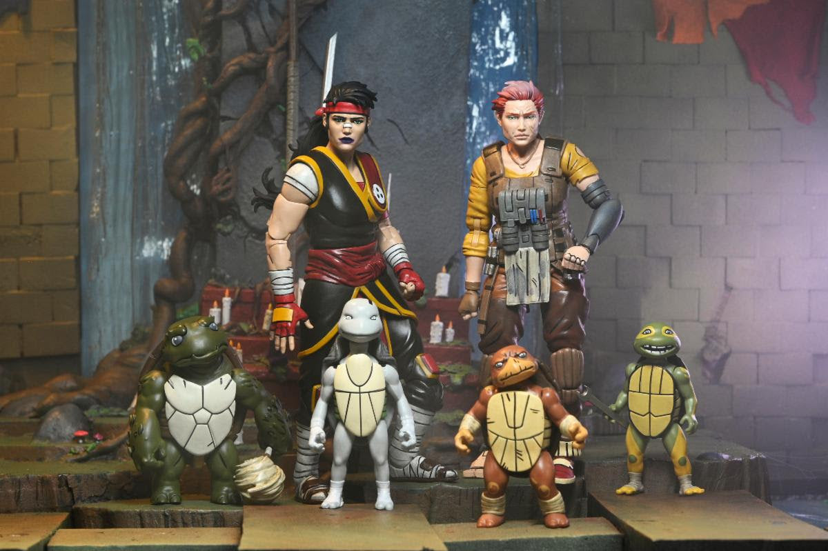 NECA Teenage Mutant Ninja Turtles Casey Marie with Baby Odyn & Uno (The Last Ronin- The Lost Years)