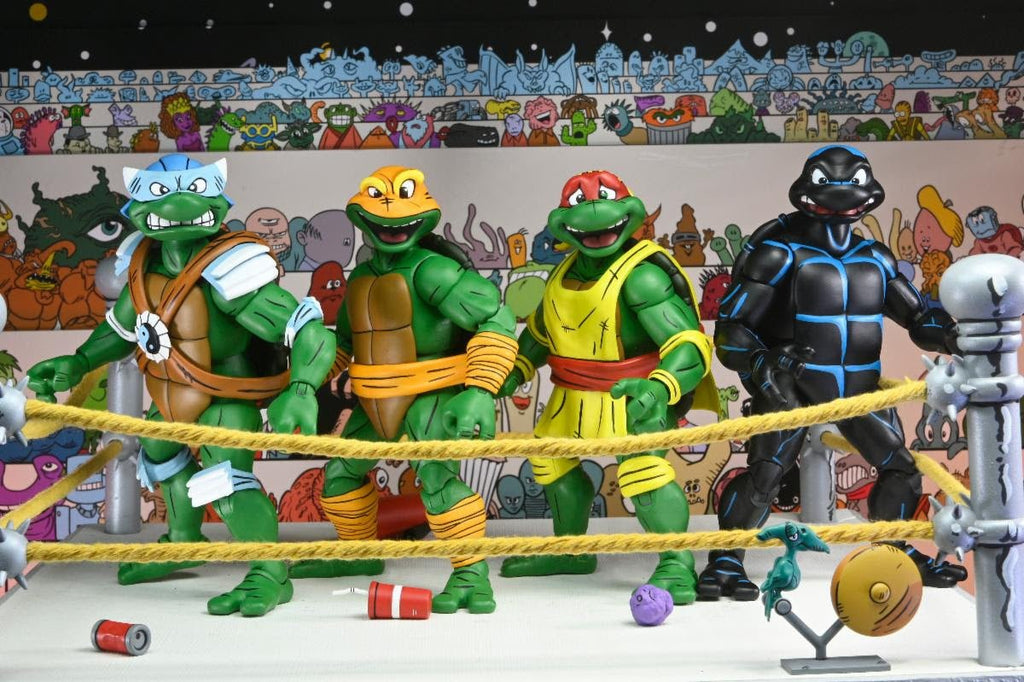 NECA Teenage Mutant Ninja Turtles Stump Wrestling Turtle 4-Pack (Archie Comics)