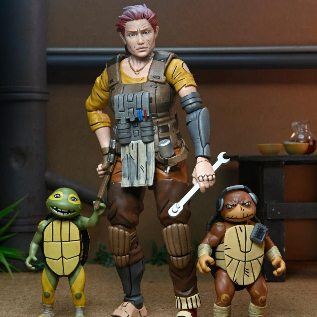 NECA Teenage Mutant Ninja Turtles Grammy April with Baby Yi & Moja (The Last Ronin- The Lost Years)