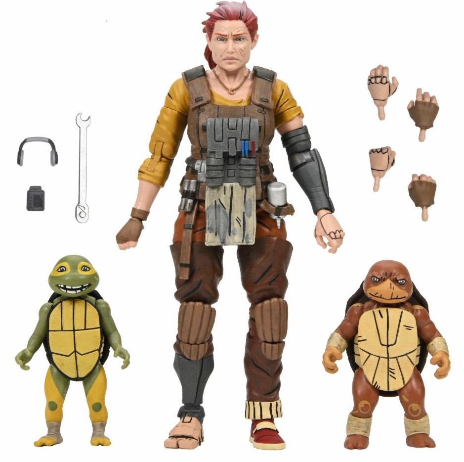 NECA Teenage Mutant Ninja Turtles Grammy April with Baby Yi & Moja (The Last Ronin- The Lost Years)