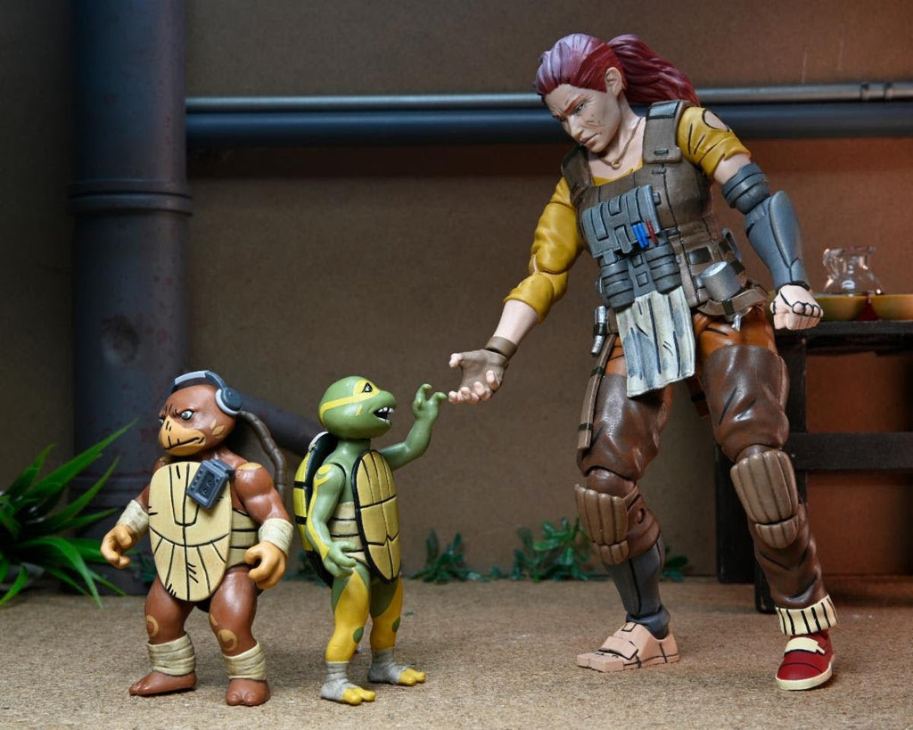 NECA Teenage Mutant Ninja Turtles Grammy April with Baby Yi & Moja (The Last Ronin- The Lost Years)
