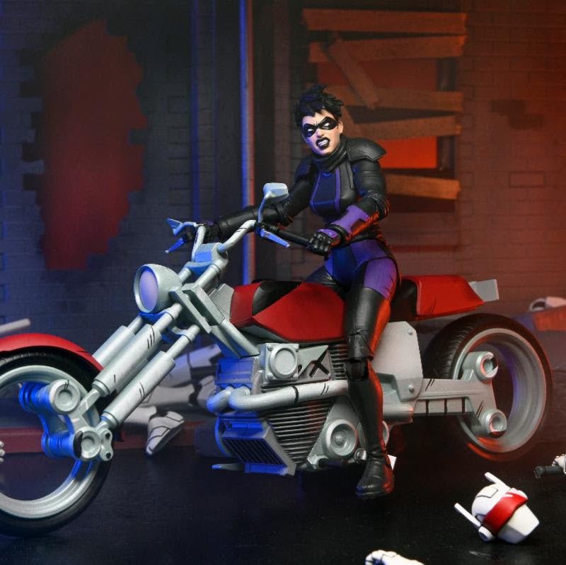 NECA Teenage Mutant Ninja Turtles Casey Marie with Motorcycle (The Last Ronin)