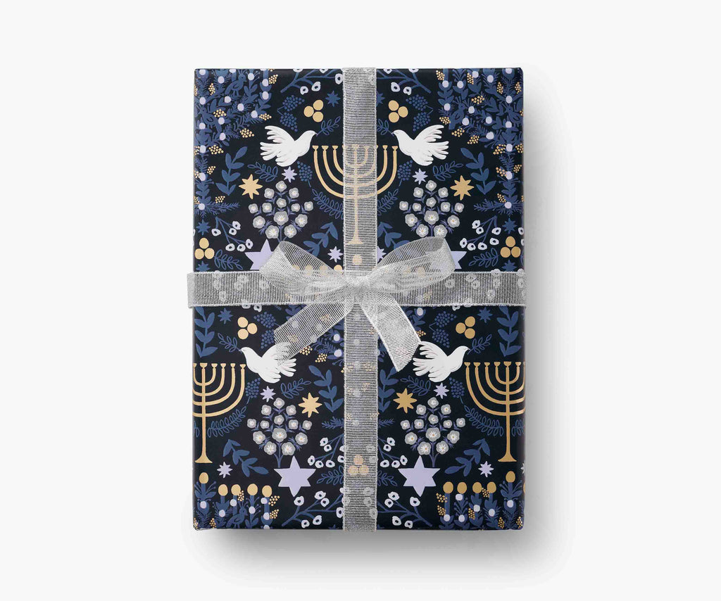 Holiday Wrapping Roll - Laurel Menorah