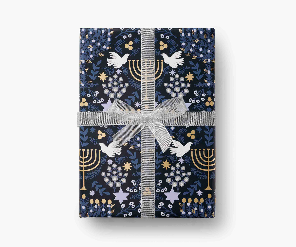 Holiday Wrapping Roll - Laurel Menorah